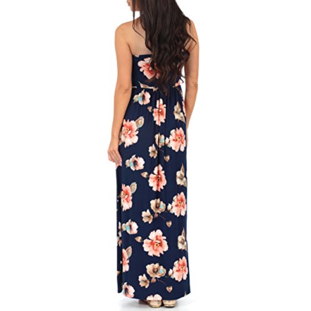 DONATED!  Strapless Maternity Maxi Dress Floral Medium NWOT! - Picture 7 of 7